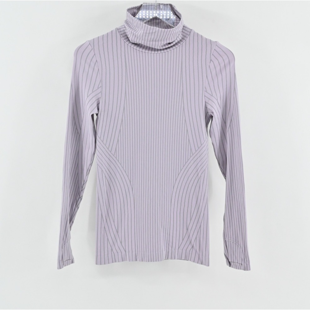 Athleta Flurry Endeavour Rib Turtleneck Top Size XS Purple‎ Warm Long Sleeve Ski